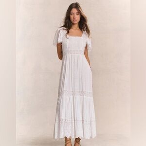 LoveShackFancy White Lace Maxi Dress